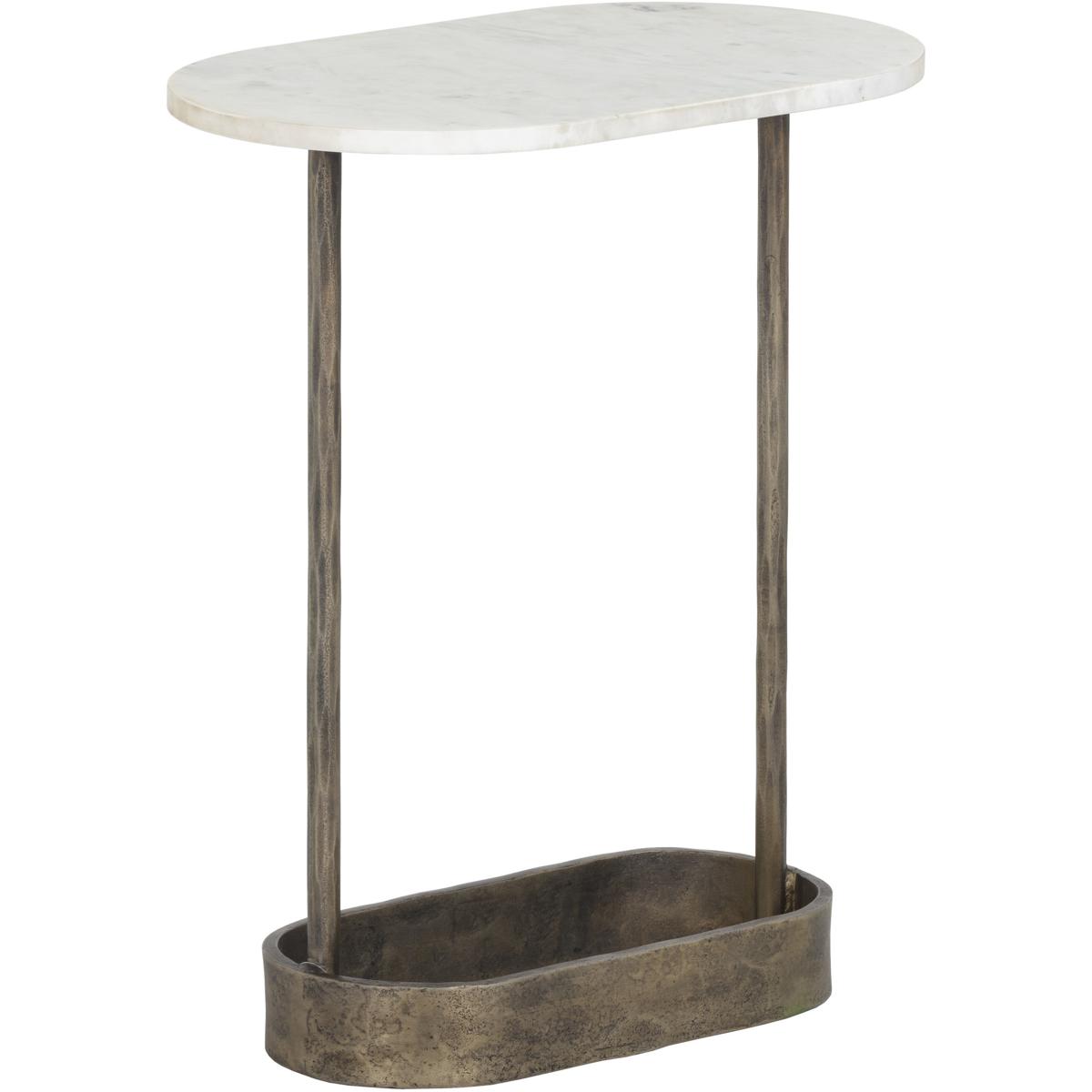 SUNPAN 106290 Eden 24 X 20 inch White  Antique Brass End Table